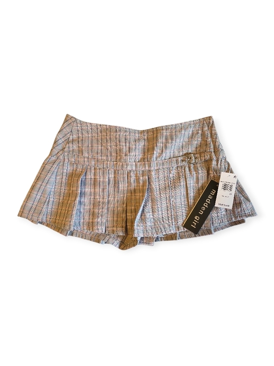 Madden Girl Pants - Madden Girl Striped Pleated Skort in Tan and Blue